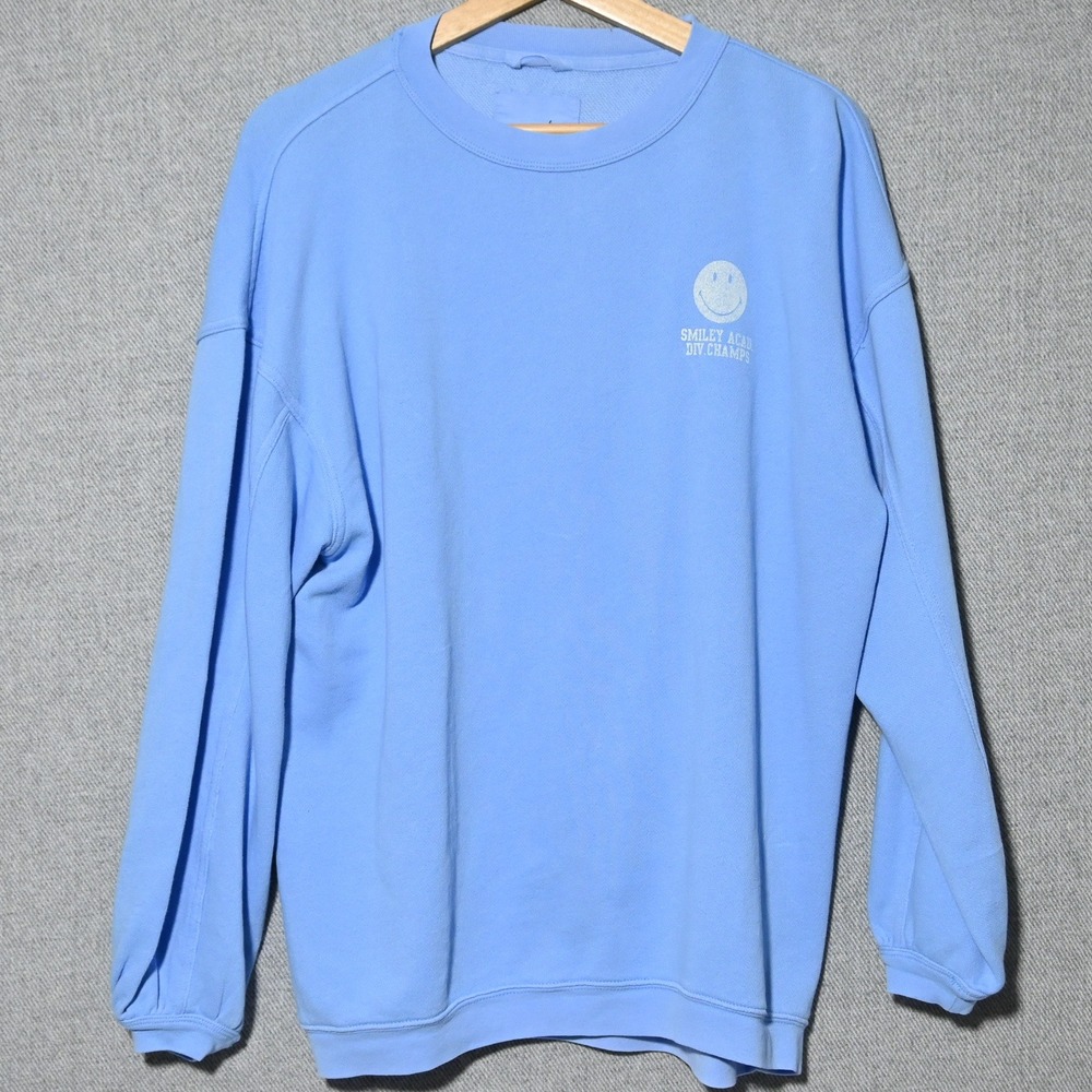 Aerie Sweatshirt Women Smiley Academy Graphic XXS Blue